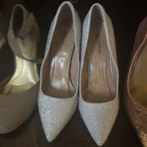 Call it spring silver sparkle heels